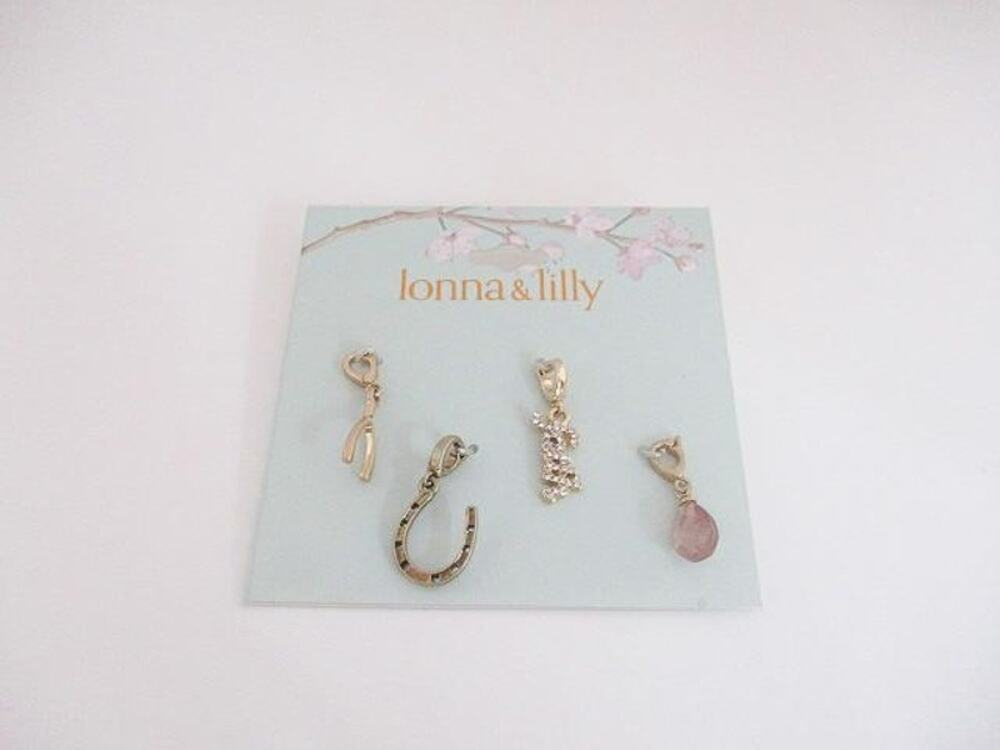 2035 NWT Lonna & Lilly 4-Pc. Gold-Tone "Good Luck" Charms for Necklace/Bracelet